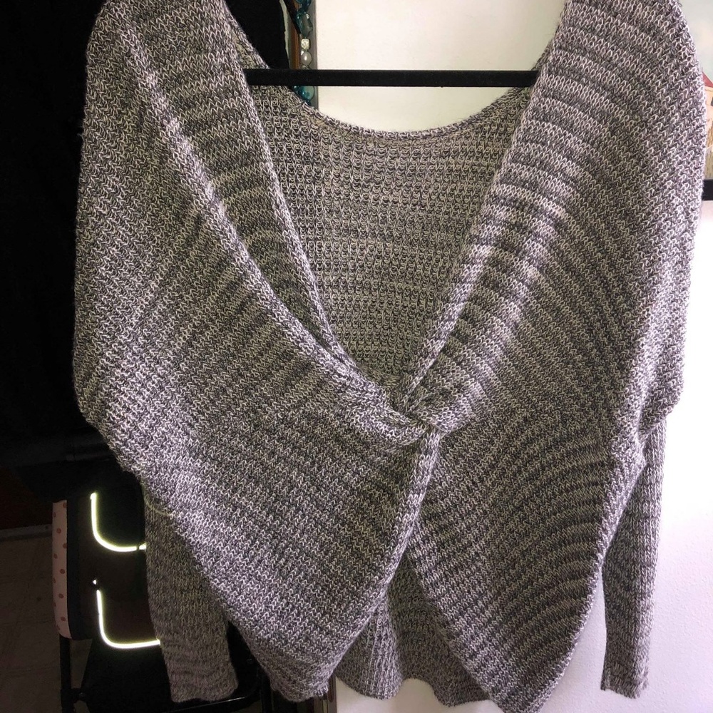 Drop Back Grey Sweater